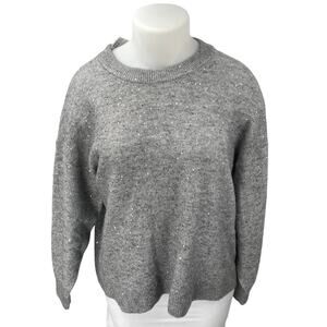 NEW H&M Womens Gray Metallic Sequin Long Sleeve Crew Neck Sweater Top Size XXL